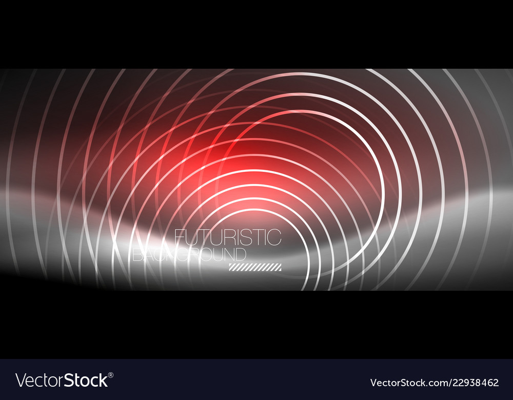 Neon circles abstract background shiny lines