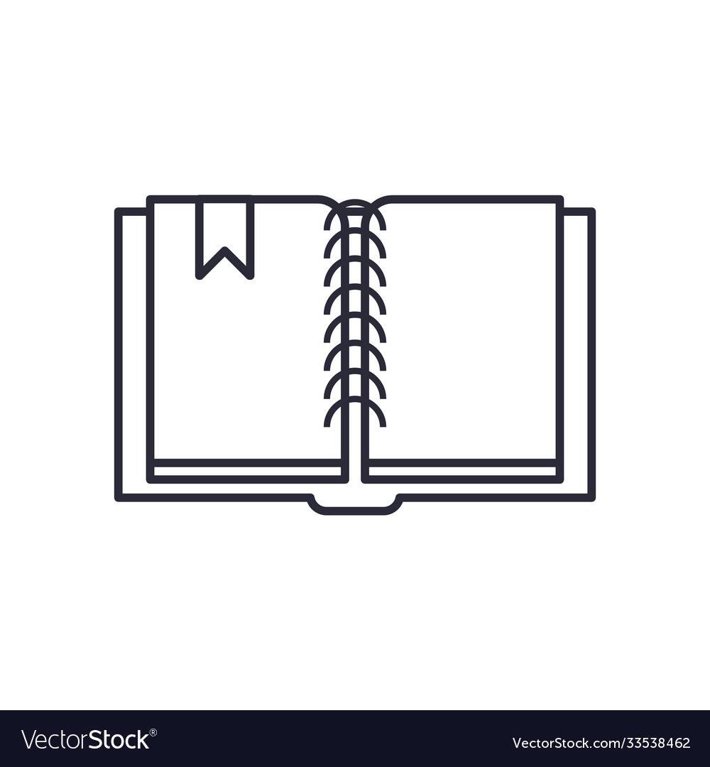 Open book line style icon design