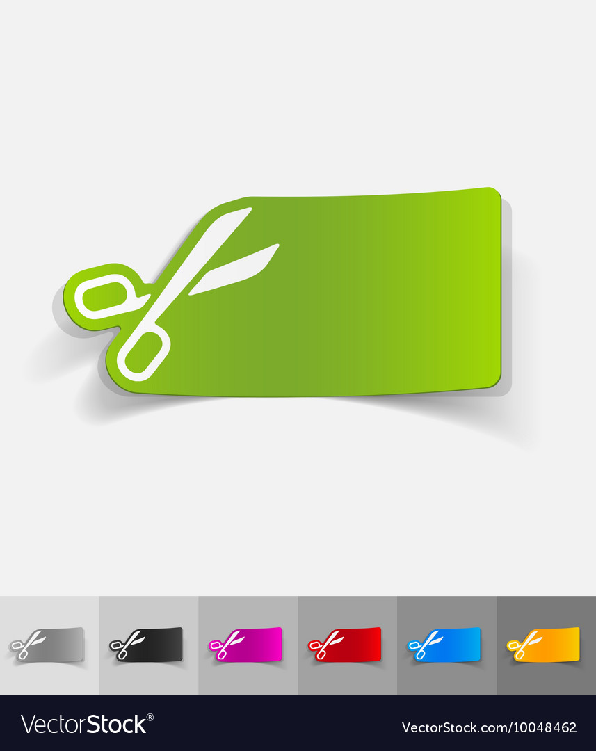 Realistic design element scissors