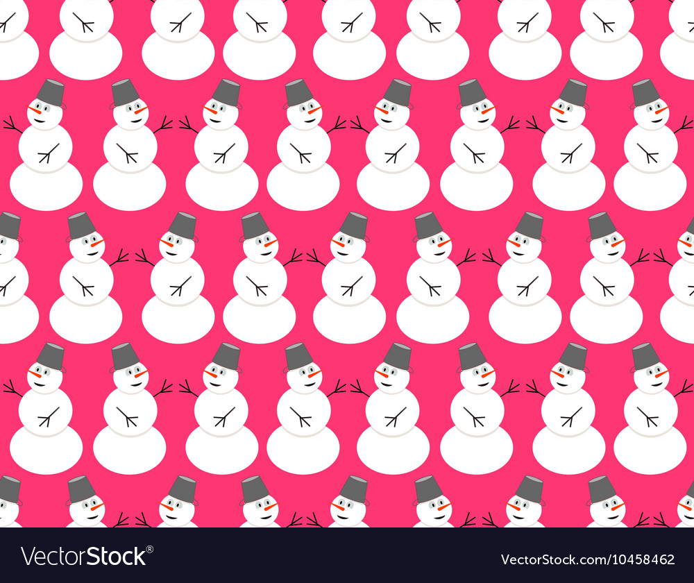 Seamless pattern with snowmans