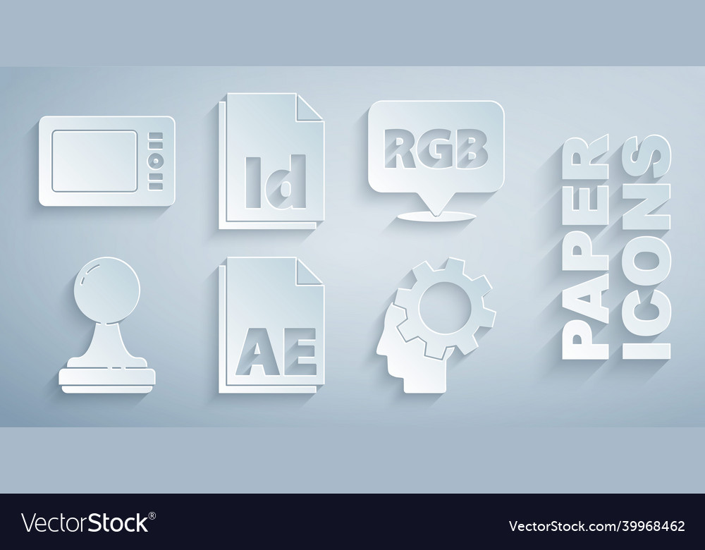 Set ae file document speech bubble with rgb vector image Set ae file document speech bubble with rgb