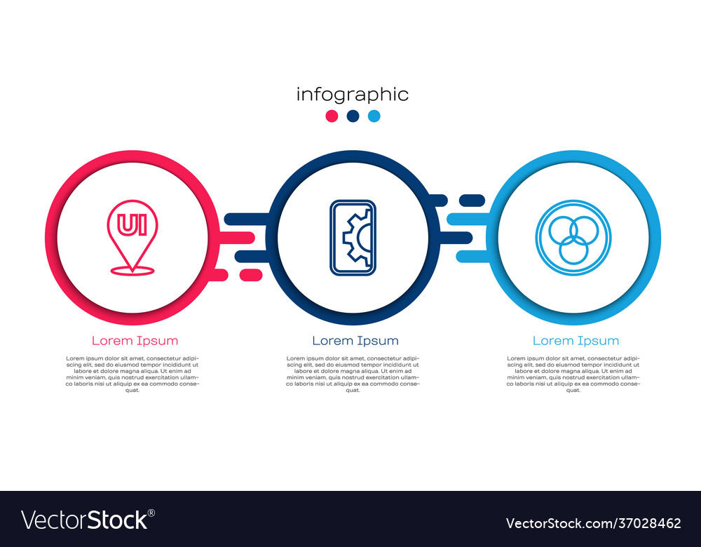 Set line ui or ux design web development and rgb vector image Set line ui or ux design web development and rgb