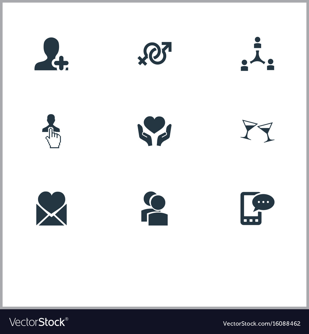 Set of simple buddies icons