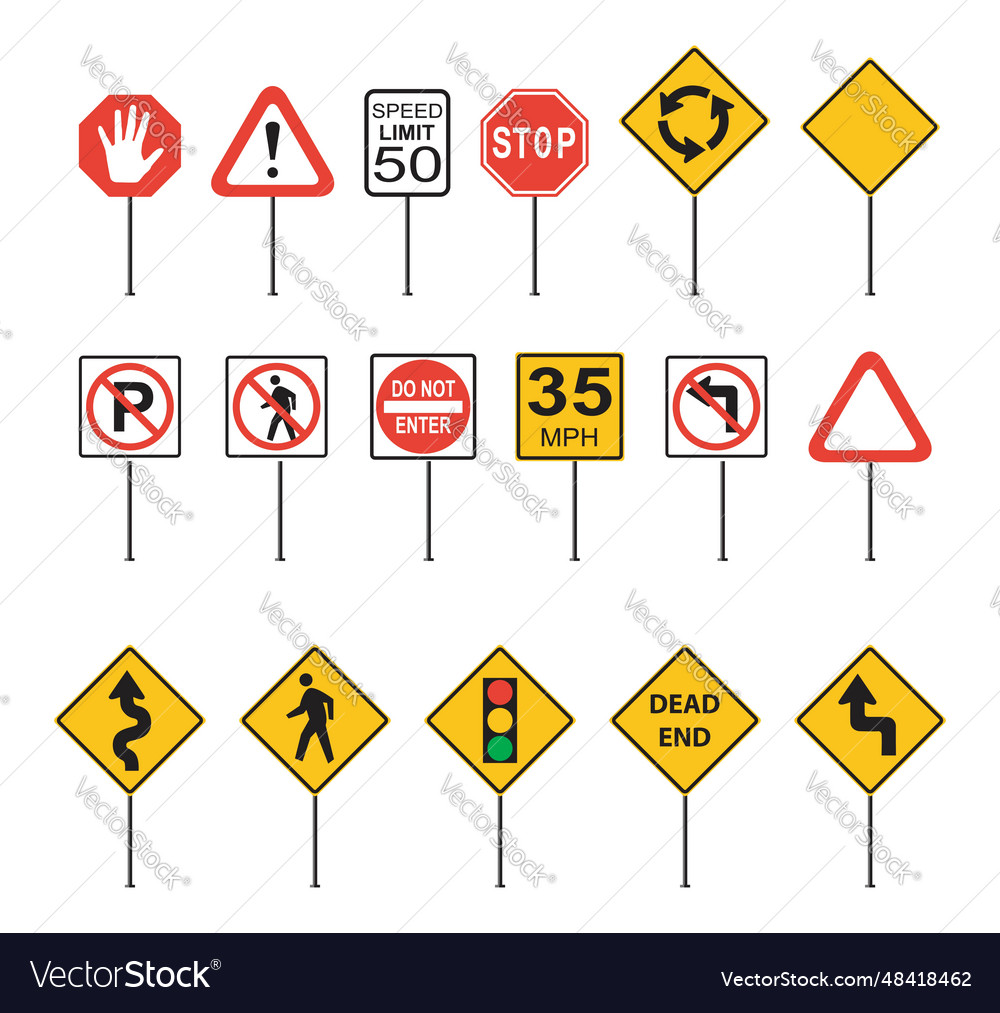 set-of-traffic-signs-royalty-free-vector-image