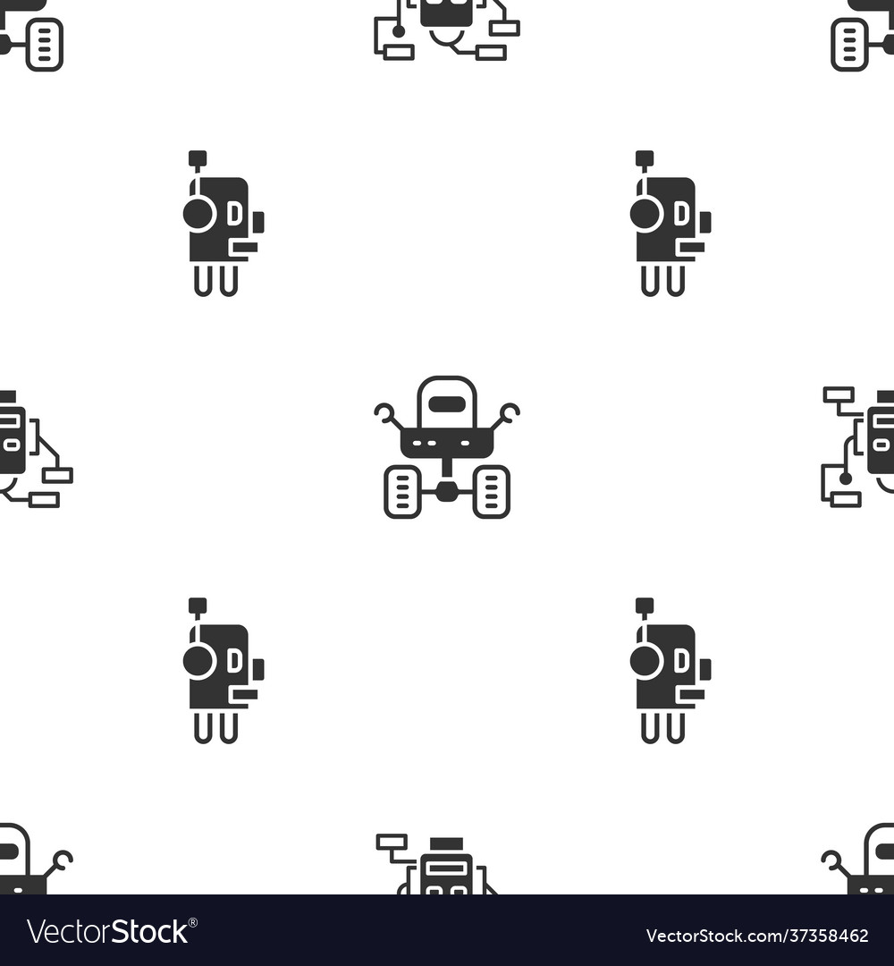 Set robot mars rover and on seamless pattern Vector Image Set robot mars rover and on seamless pattern