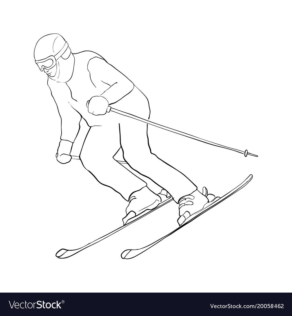 Skiing man Royalty Free Vector Image - VectorStock