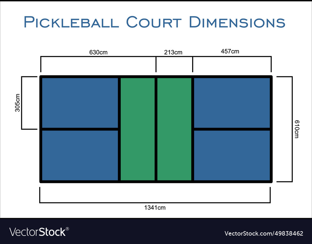 Top view universal pickleball court dimensions Vector Image