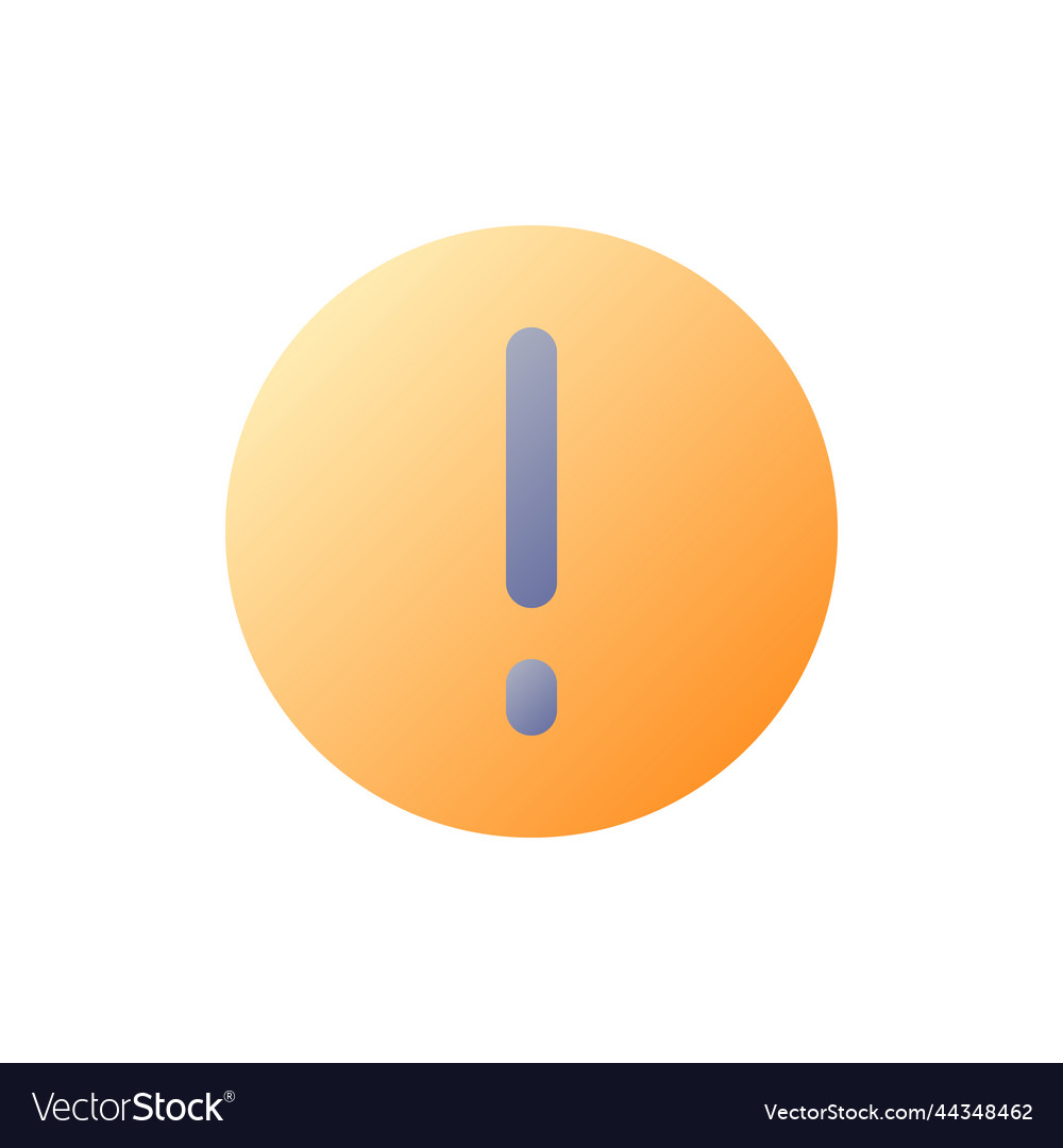 Warning pixel perfect flat gradient color ui icon vector image Warning pixel perfect flat gradient color ui icon
