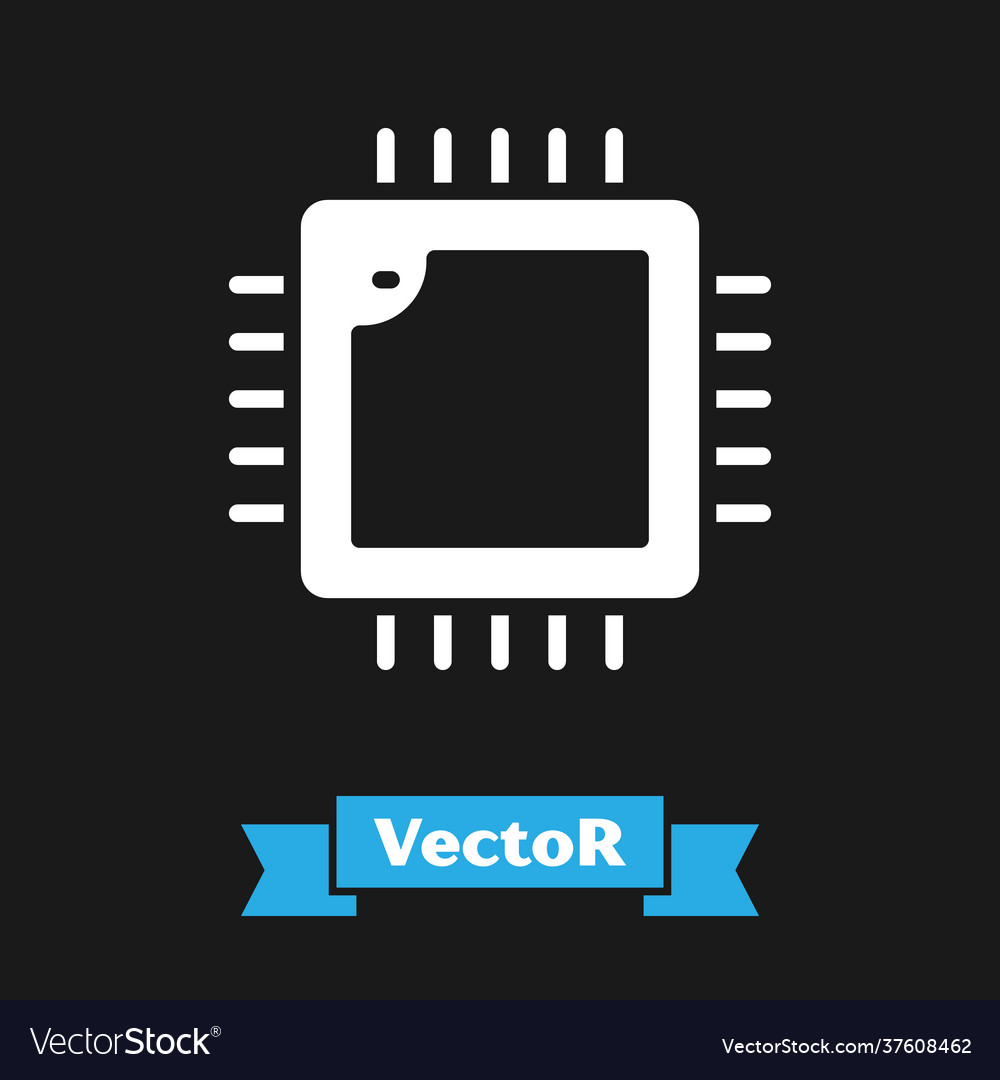 Weißer Computerprozessor mit Mikroschaltungen cpu vector image Weißer Computerprozessor mit Mikroschaltungen cpu