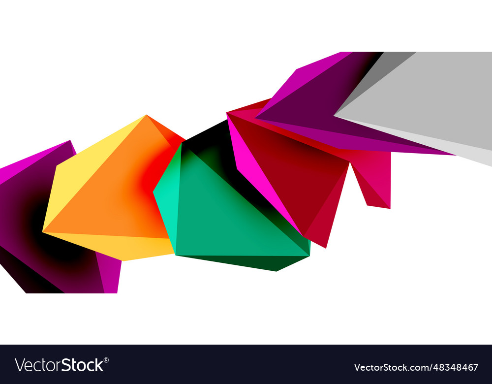 3d low poly triangle design elements vector image 3d low poly triangle design elements