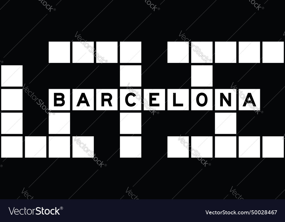 Alphabet letter in word barcelona on crossword