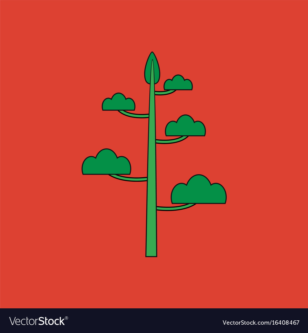 Flat icon design collection simple tree