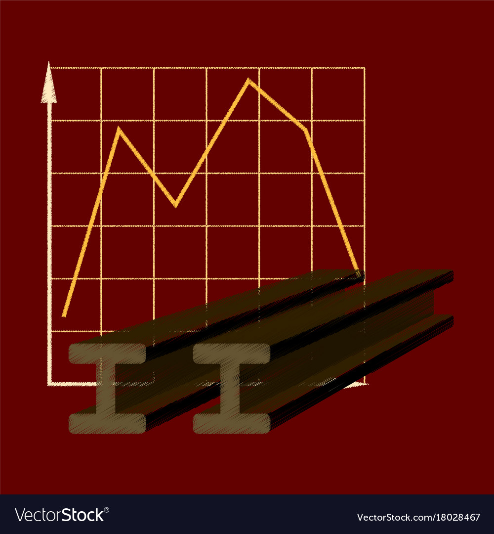 Flat shading style icon falling graph