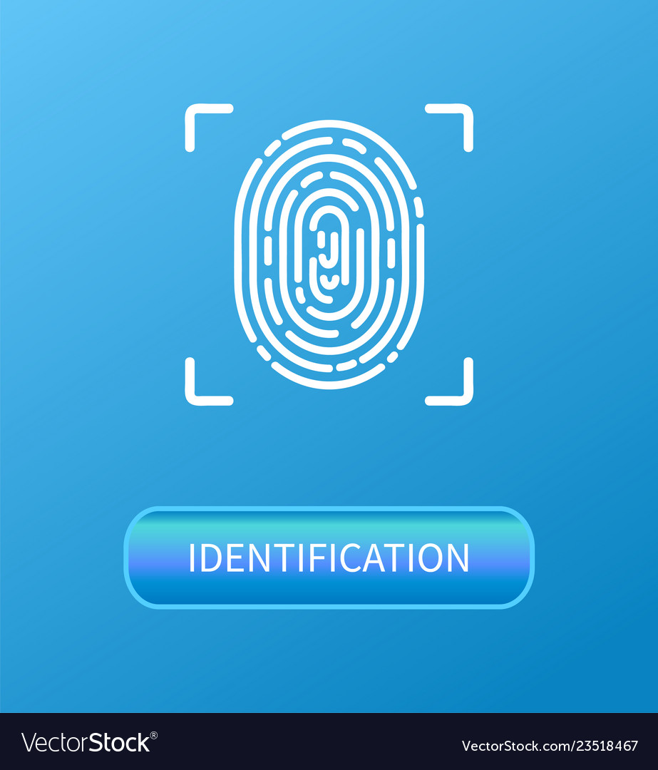 Identification fingerprint verification poster vector image Identification fingerprint verification poster