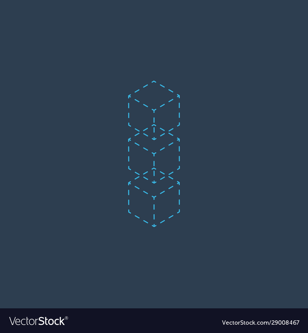 Isometric design cube or block set mathematical