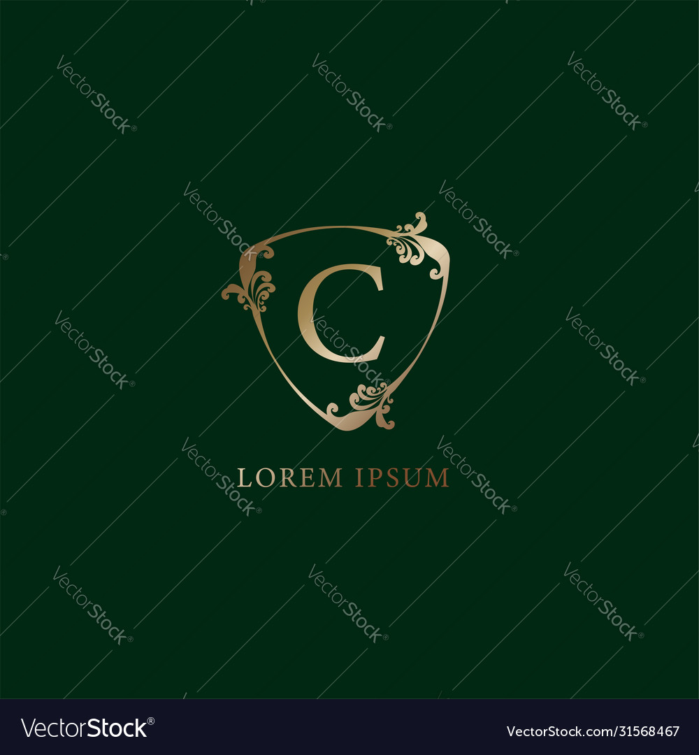 Letter c alphabetic logo design template luxury