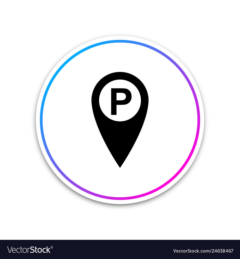 Map pointer with car parking sign isolated vector image Map pointer with car parking sign isolated