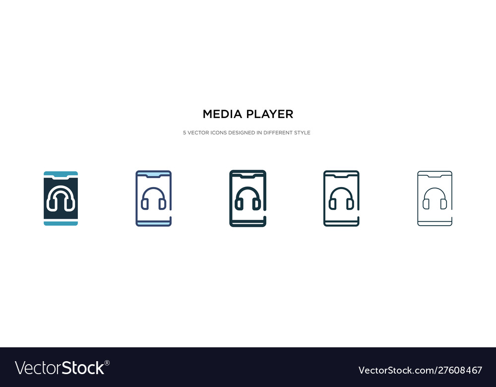 Media player icon in different style two colored