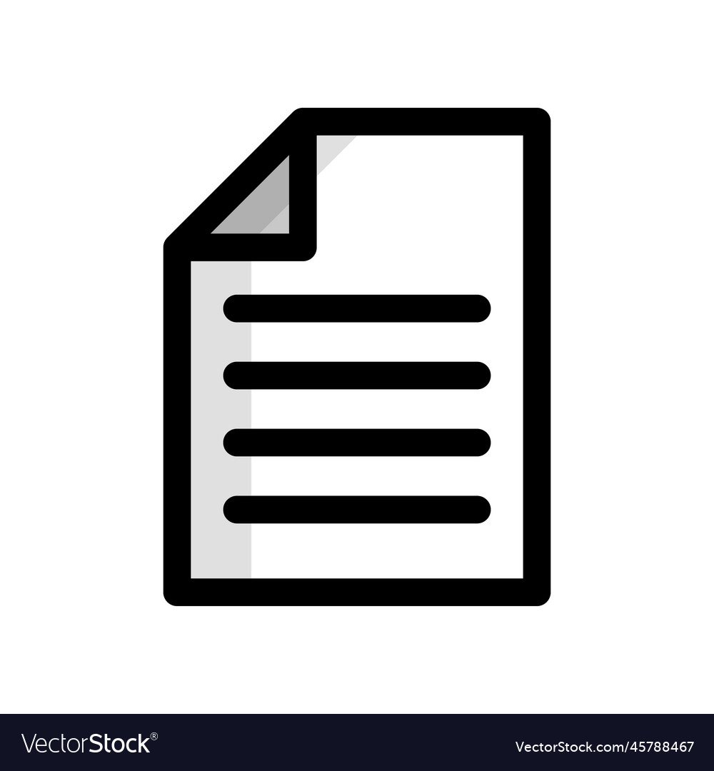 Modern file icon with flat design or data