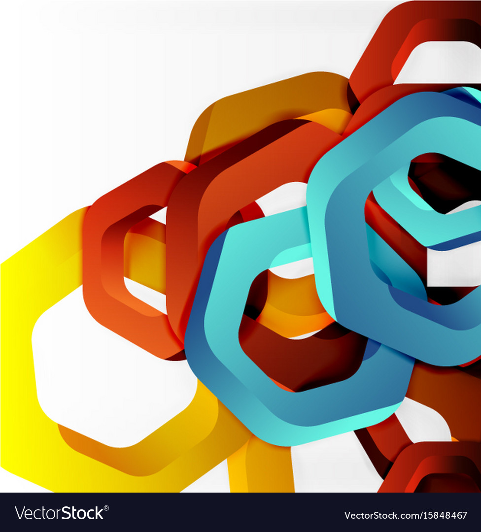 Overlapping hexagons design background