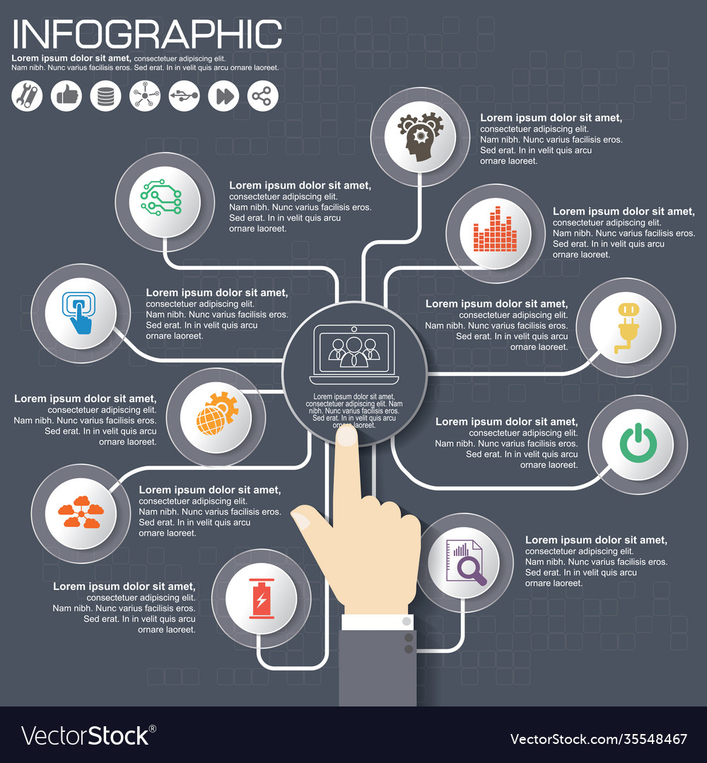 Part report with logo and icons set Vector Image Part report with logo and icons set