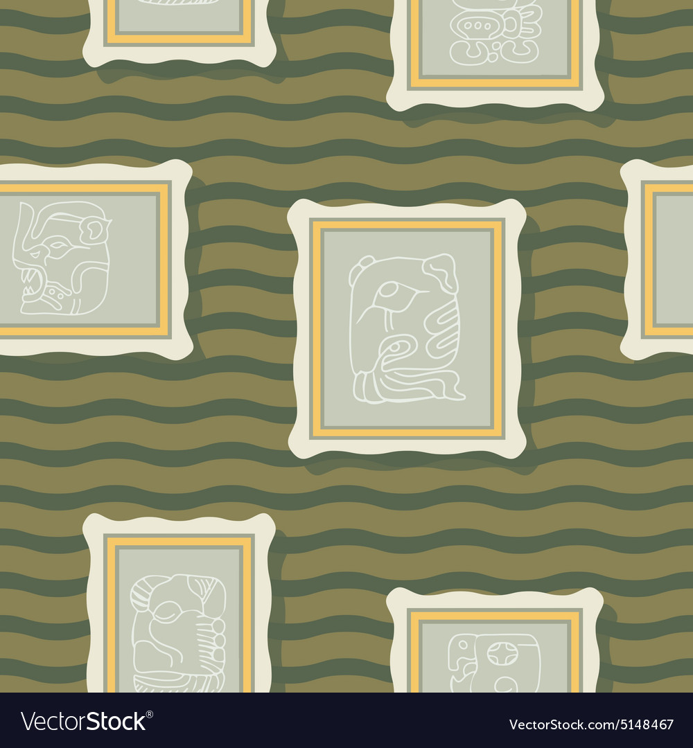 Seamless background with maya calendar named month