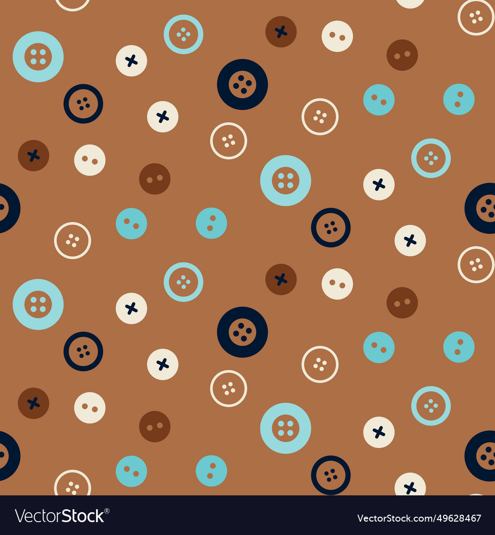 Seamless pattern with buttons needlework craft Vector Image Seamless pattern with buttons needlework craft