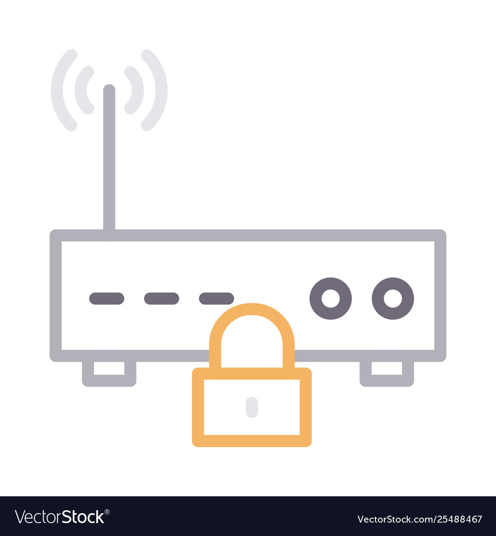 Secure router vector image Secure router
