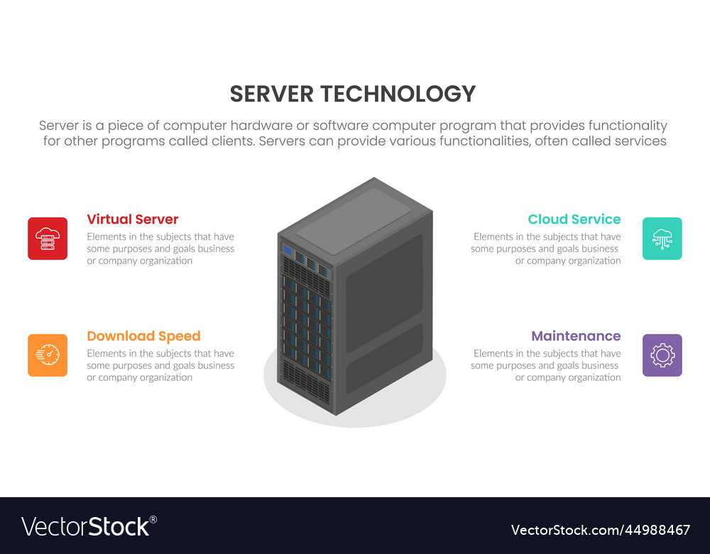 Server database infographic concept for slide vector image Server database infographic concept for slide