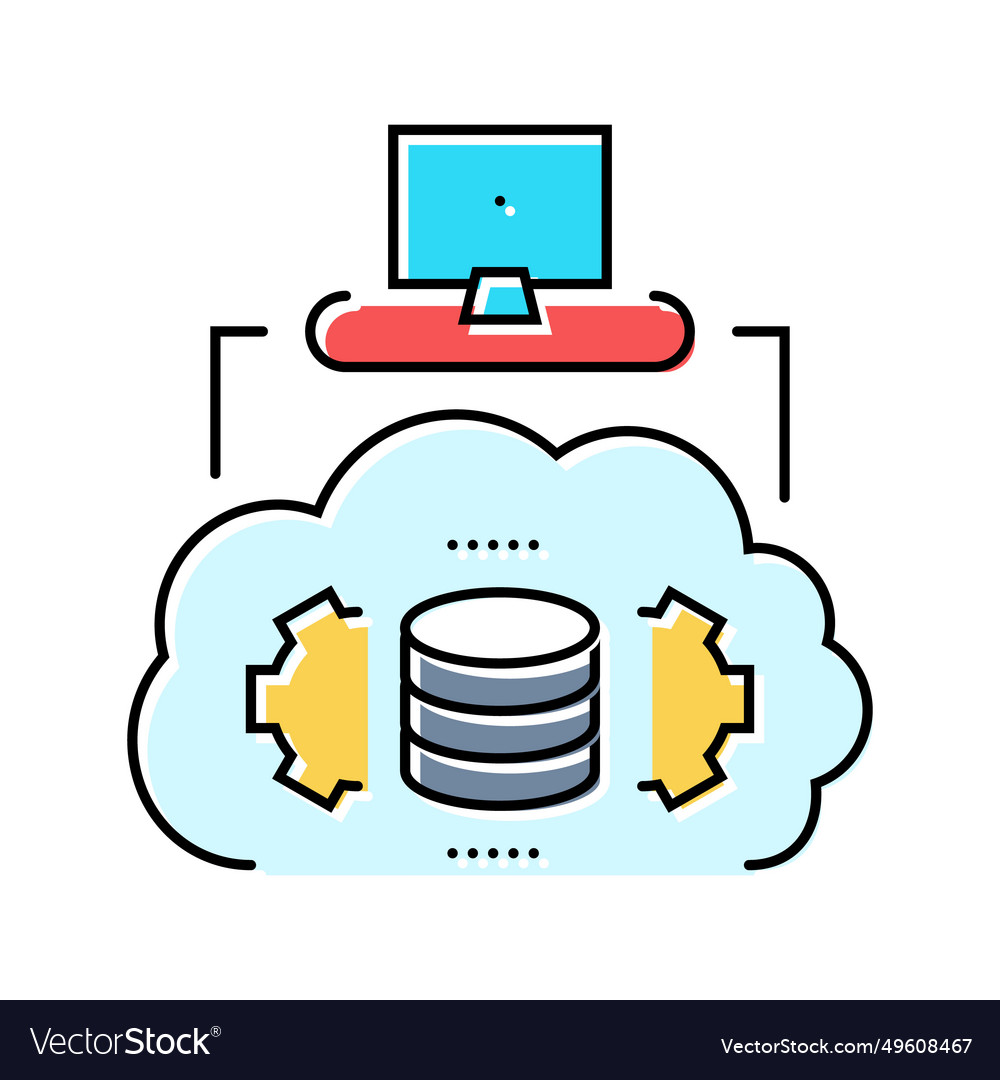 Serverless architecture software color icon vector image Serverless architecture software color icon