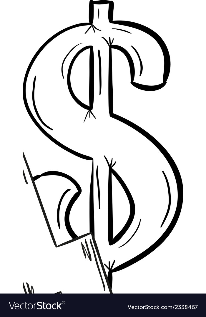 Sketch of the money Royalty Free Vector Image - VectorStock