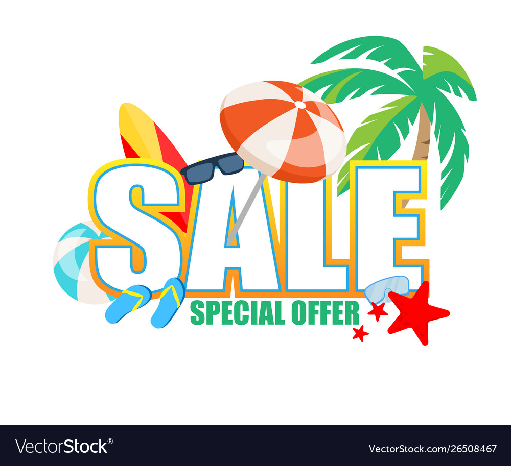 Special offer sale banner summer vacation off