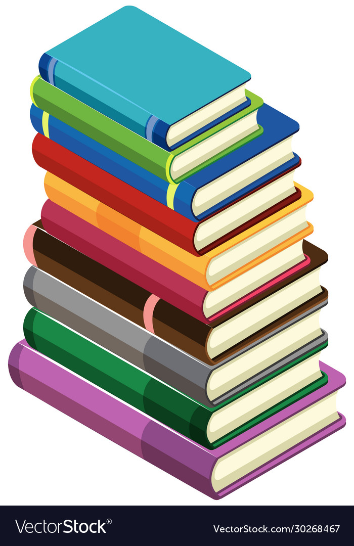 Stack books on white background Royalty Free Vector Image