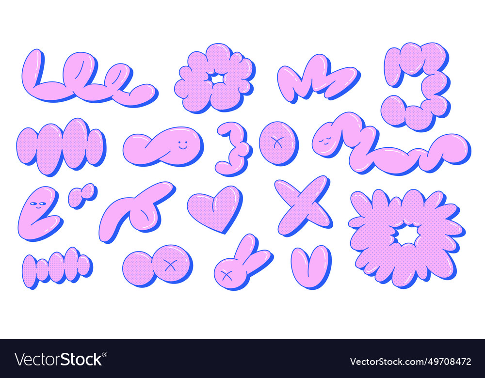 Bubble abstract shapes sticker pack