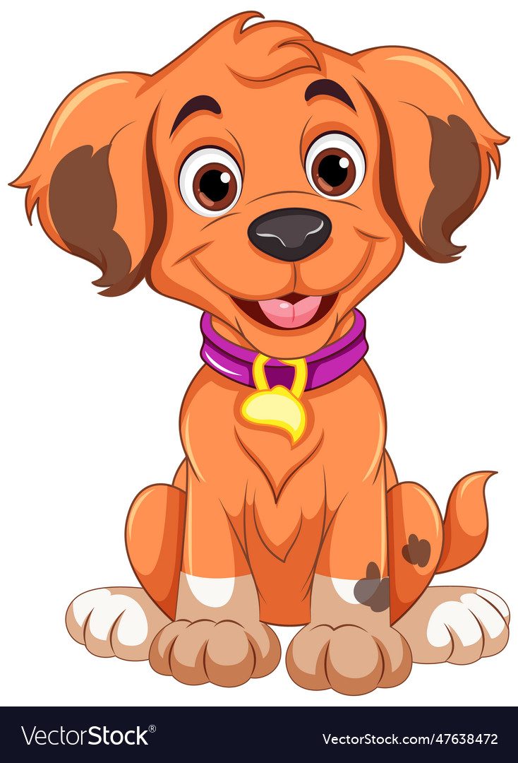 Cheerful dog sitting cartoon character Royalty Free Vector