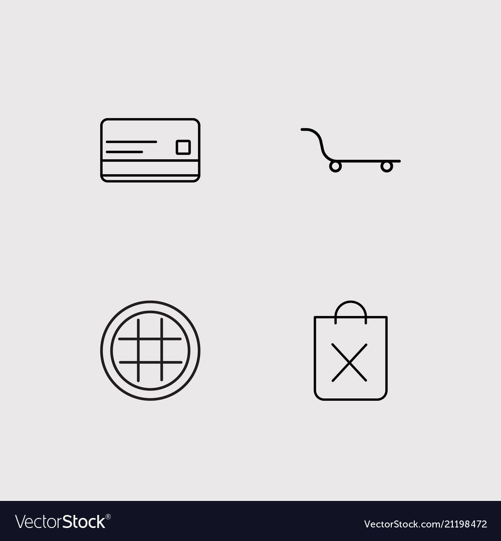 Commerce simple linear icons set outlined