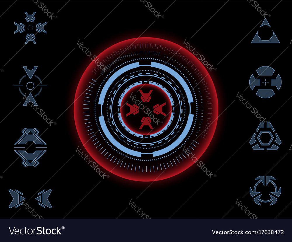 Futuristic touch screen user interface hud