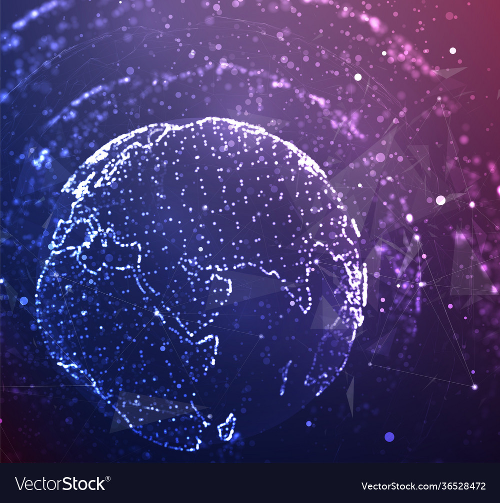 Globe planet earth from dots concept bigdata