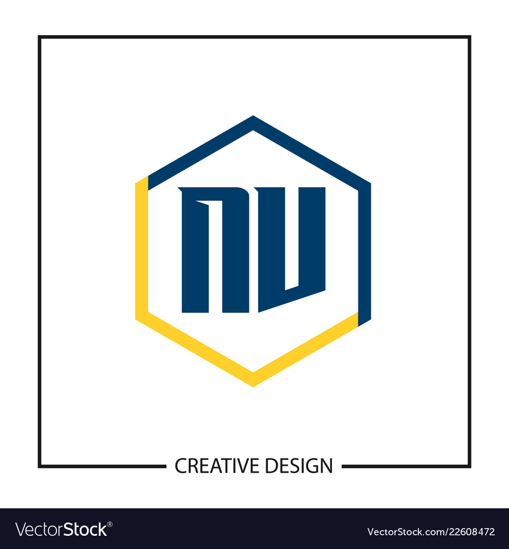 Initial nv letter logo template design