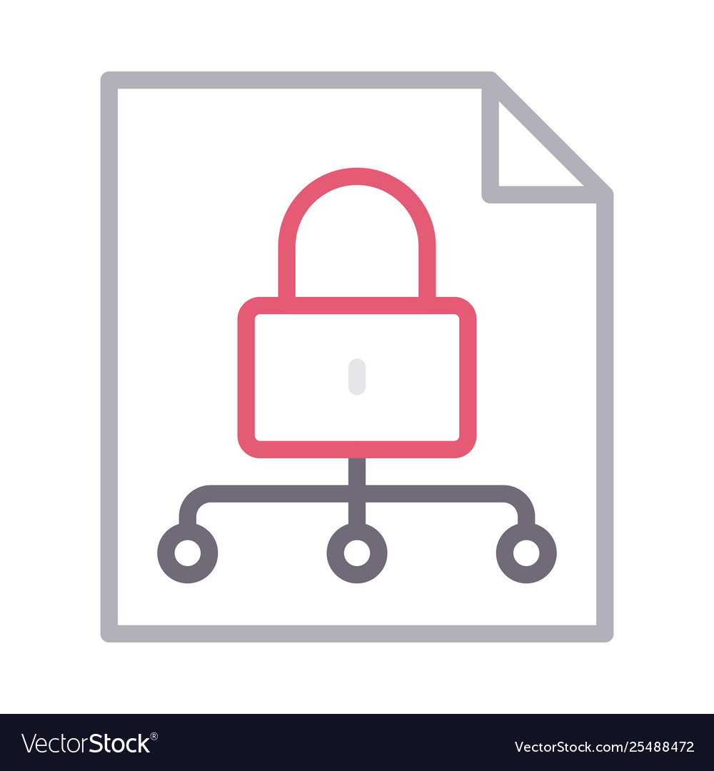 Lock network file vector image Lock network file