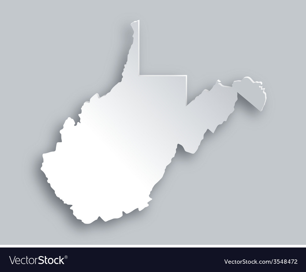 Map of west virginia Royalty Free Vector Image