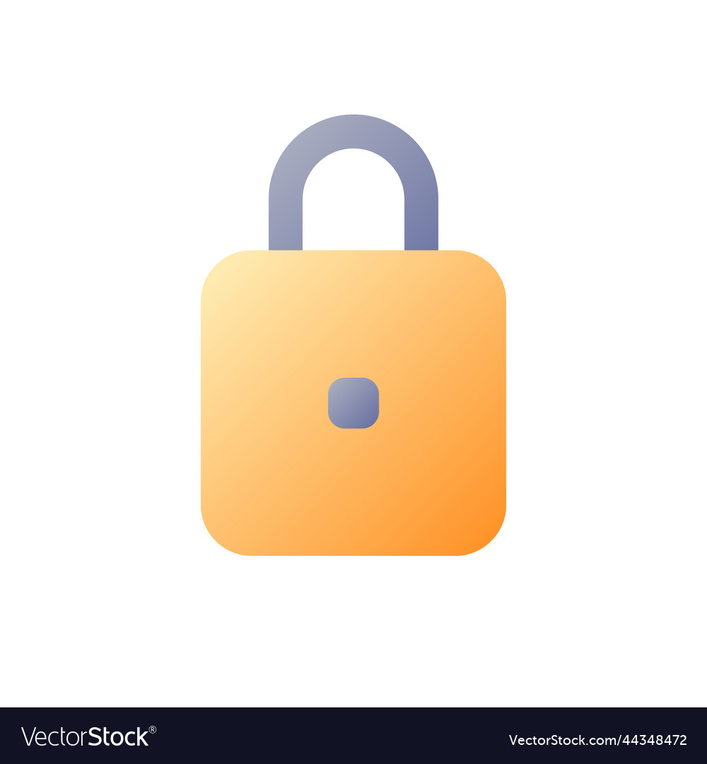 Padlock pixel perfect flat gradient color ui icon vector image Padlock pixel perfect flat gradient color ui icon