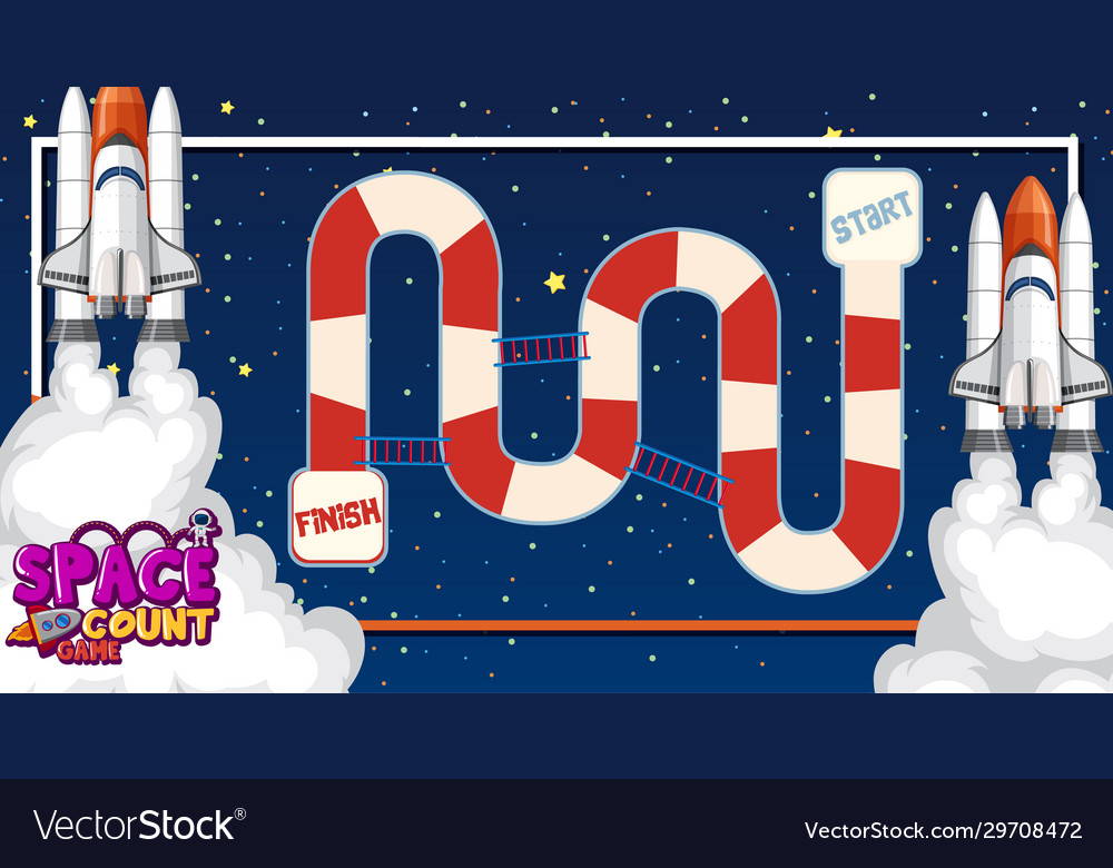 Puzzle game template with spaceships flying Vector Image Puzzle game template with spaceships flying