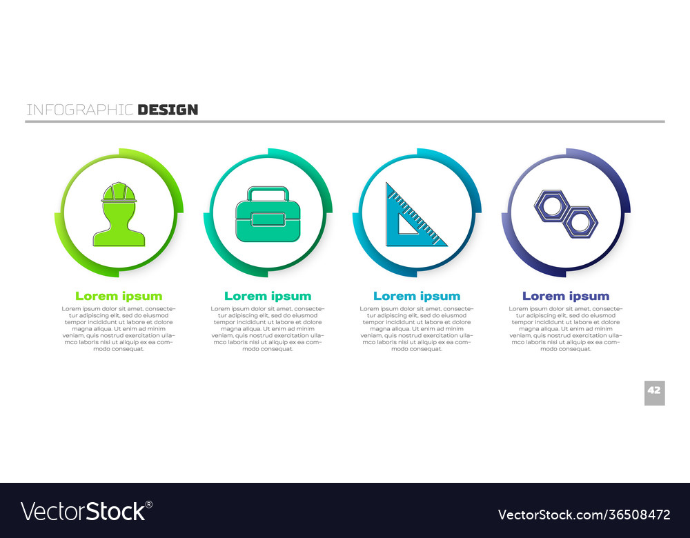 Set worker safety helmet toolbox triangular vector image Set worker safety helmet toolbox triangular