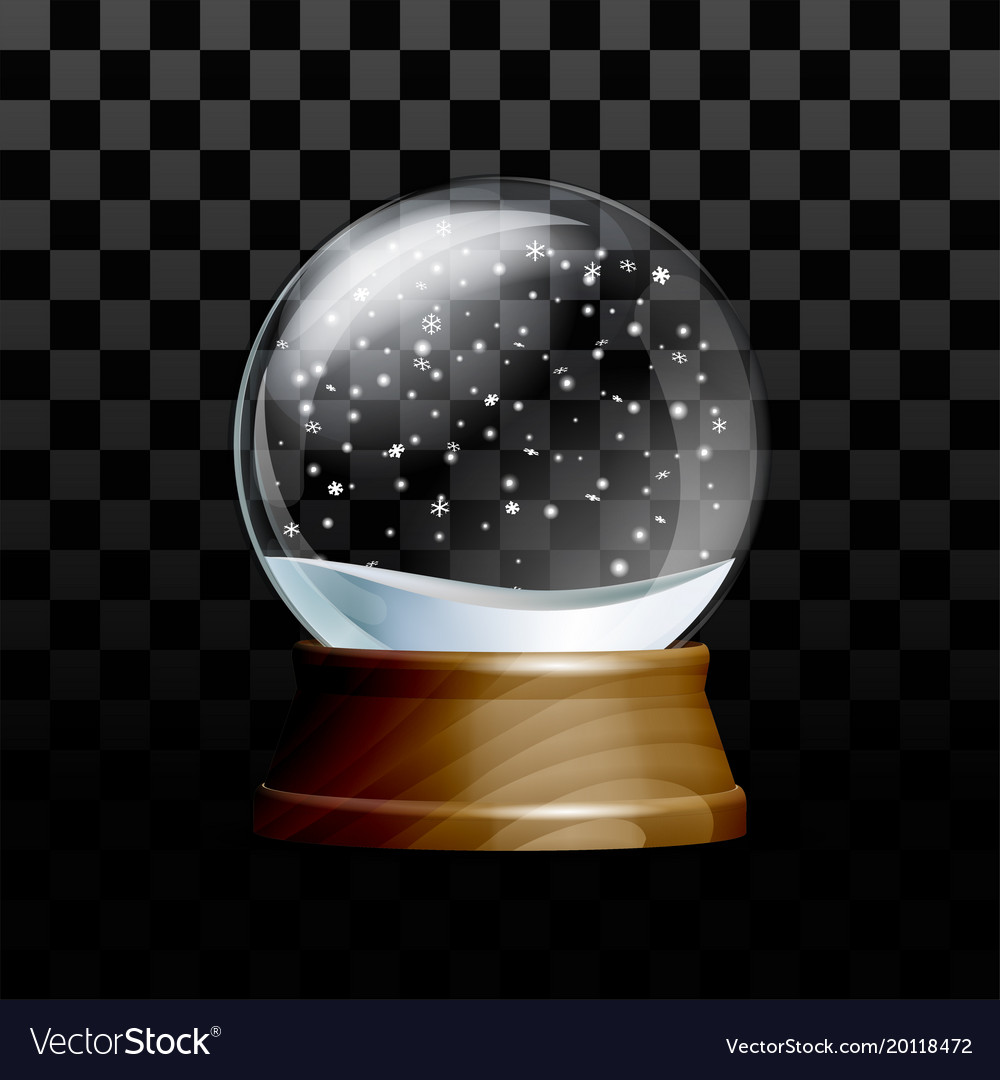 Snow globe with falling snowflakes Royalty Free Vector Image