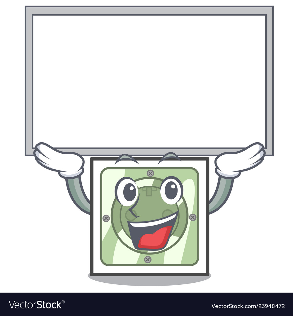 Up board power socket in the character shape vector image Up board power socket in the character shape
