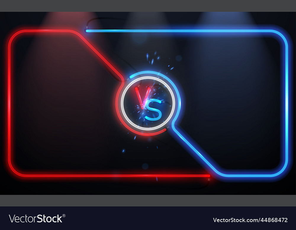 Versus neon frame with spark effect Royalty Free Vector