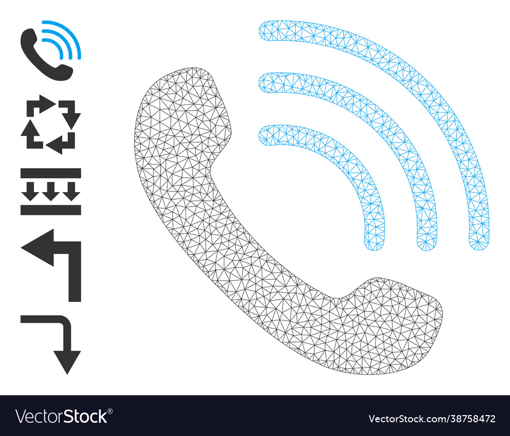 Web network phone call icon with simple glyphs