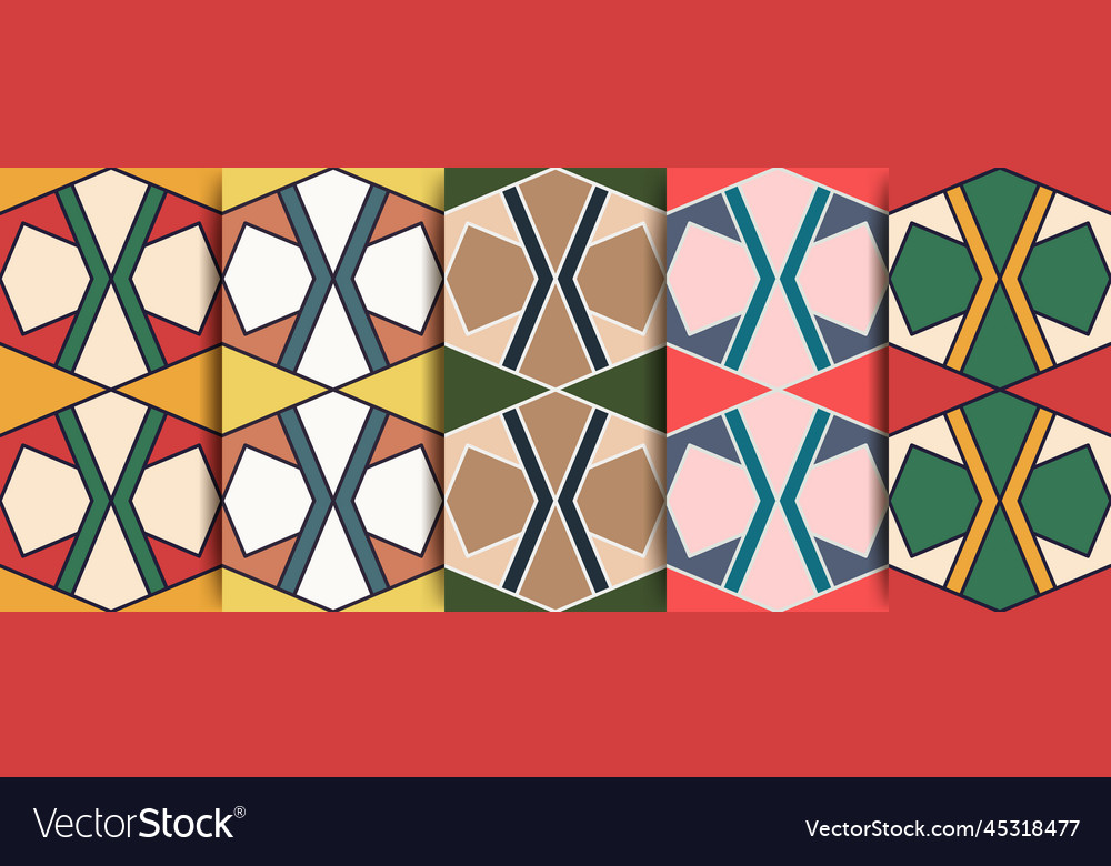 Arabic seamless pattern in multicolored palette