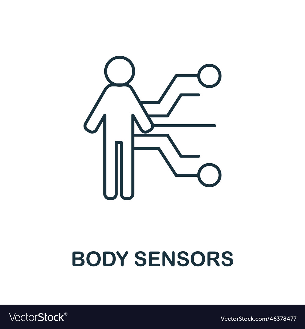Body sensors outline icon simple element from vector image Body sensors outline icon simple element from